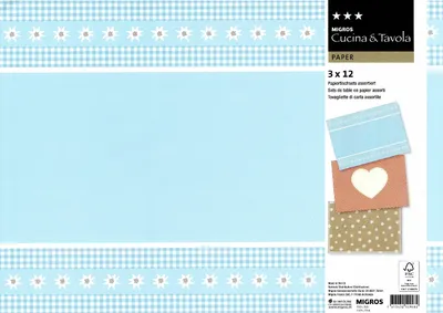 Produktbild von Cucina & Tavola – Tischsets aus Papier – 144 Stück – 42 x 30 cm – 3 Designs