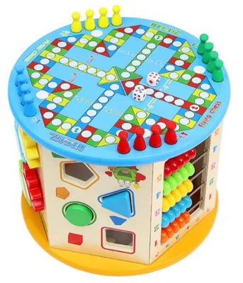 Imagen del producto de Cubo educativo de madera, 8 en 1