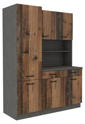 Produktbild von Buffet Küche Mario 150 Küchenzeile Küchenblock Einbauküche Old Wood Style Matera