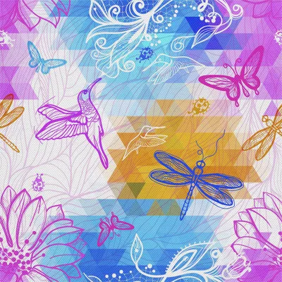 Immagine prodotto di OUTDOOR DECOSTOFFE OXFORD - Motivo farfalle colorate, uccelli I DX081
