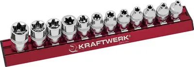 Zdjęcie produktu dla KRAFTWERK 220099, Zestaw nasadek, 3/8", Metryczny, 12 głowic(e), E10, E11, E12, E14, E16, E18, E20, E4, E5, E6, E7, E8, Aluminium
