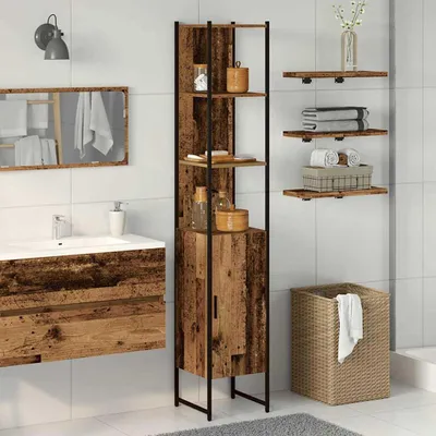 Zdjęcie produktu dla vidaXL Szafka łazienkowa z drewna odzyskanego 33 x 33 x 185,5 cm materiał drewnopochodny