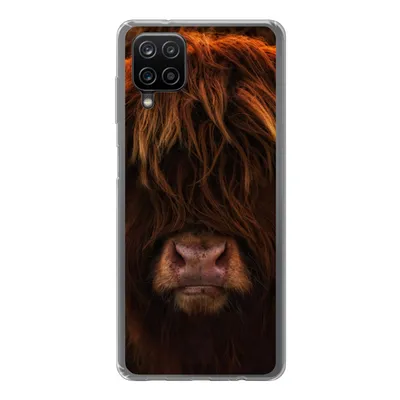Produktbild von MuchoWow® Handyhülle Schutzhülle Hülle für Samsung Galaxy A12 Schottischer Highlander - Kuh - Schwarz - Porträt Silikon Softcase Handy Hülle - Bild