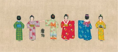 Obrázek produktu pro Vyšívací sada Le Bonheur des Dames Petit Point "Kimonos", počítaná, 31