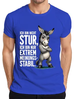 Obrázek produktu pro Tričko s nápisem "Nejsem jen tvrdohlavý, jsem extrémně stabilní ve svých názorech", sarkastické, pánské, modré, velikost M