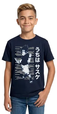 Produktbild von Spreadshirt Naruto Cooles Design Mit Sasuke Teenager T-Shirt, 134/146 (9-11 Jahre), Navy