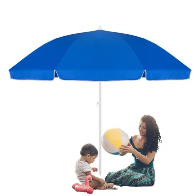 Produktbild von Sonnenschirm Marktschirm Gartenschirm Strandschirm Sonnen Schirm 240 cm / UV30 - Blau