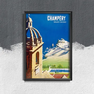 Produktbild von Poster - Canvas - Leinwand - 21 cm x 29,7 cm - Fotoposter - Leinwandkunst - Schweiz Champery