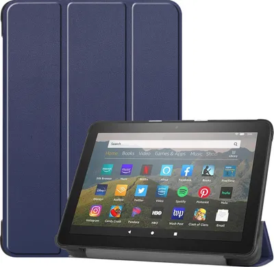 Image de Housse de protection pour Amazon Fire HD8/Plus 2020/2022 (10/12.Gen) 8.0 pouces Slim Case Etui avec fonction stand et fonction auto sleep/wake bleu