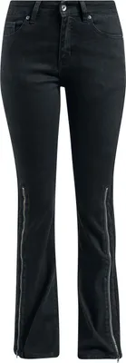 Produktbild von Gothicana by EMP Damen schwarze Boot Cut Jeans im 5-Pocket-Style W30L32