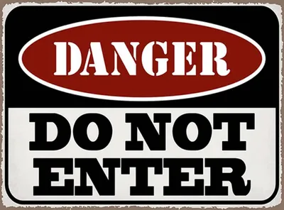 Produktbild von vianmo Holzschild 30x40 cm Warning do not enter Betreten Verbot