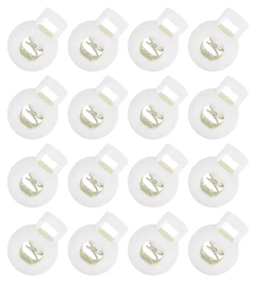 Kunststoff-Kordelstopper, rund, weiß, 22x17 mm, 50 Stück
