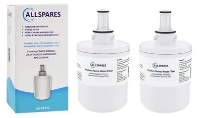 Produktbild von AllSpares Wasserfilter (2x) für Kühlschrank geeignet für Samsung Aqua Pure Plus