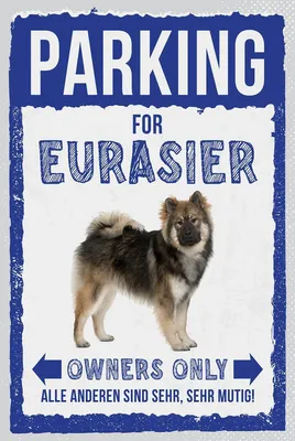 Image de vianmo Panneau en bois 18x12 cm parking for eurasier Hund