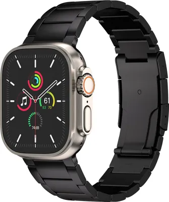 Productafbeelding van Accezz Mat Titanium bandje voor de Apple Watch | 44/45/46/49 mm - Zwart