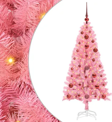 Immagine prodotto di vidaXL Albero di Natale a 150 LED con supporto Rosa 120 cm PVC
