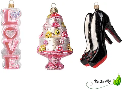Produktbild von Christbaumschmuck Glas 13cm High Heels Figur Schwarz