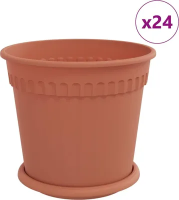Produktbild von Blumentöpfe 24 pcs Ziegelrot Ø 19 x 16 cm Kunststoff
