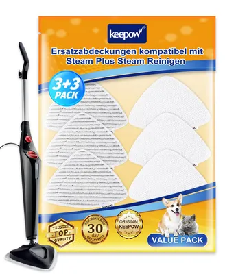 Mikrofasermopp-Kopf rund, weiß, 6 Stück, Ersatz