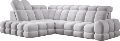 Obrázok produktu pre DomoHome rohová pohovka Tollo silver Salvador látka ľavá strana 302x217x105 cm, pohovka v tvare L s funkciou spánku, podstavec na spanie 120x85x17 cm, elektricky nastaviteľná