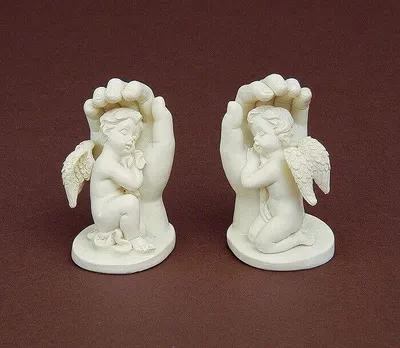 Produktbild von Engel 2er-Set Schutzengel Polyresin H 6,5cm B 4 cm creme 2 er Set