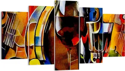 Produktbild von Bild auf Leinwand - Leinwandbild - Wein Abstraktion - 160x85cm - Wand Bild - Wanddeko - Wandbilder - Leinwanddruck - Bilder - Kunstdruck - Wanddekoration - Leinwand bilder - Wandkunst - EA160x85-3477