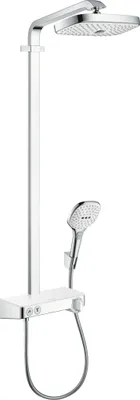 Produktbild von Hansgrohe Showerpipe Raindance Select Weiss / Chrom ShowerTablet Kopfbrause Raindance E Air 2jet 300
