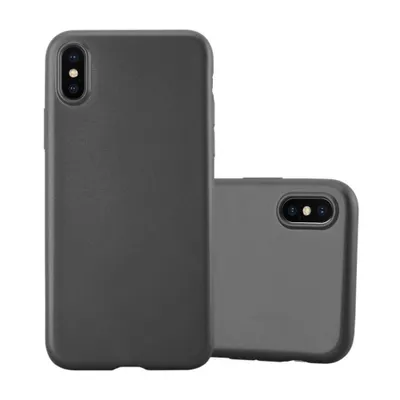Produktbild von Cadorabo Hülle für Apple iPhone X / XS in METALLIC GRAU Handyhülle aus flexiblem TPU Silikon Silikonhülle Schutzhülle Ultra Slim Soft Back Cover Case Bumper