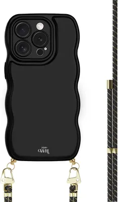 Produktbild von Glossy Wavy Cord Hülle Black - Gold Goddess  - Kompatibel mit iPhone 13 Pro Max