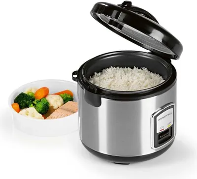 Produktbild von GOURMETmaxx Reiskocher mit Gartopf inkl. Dampfkorb/Reislöffel/Messbecher