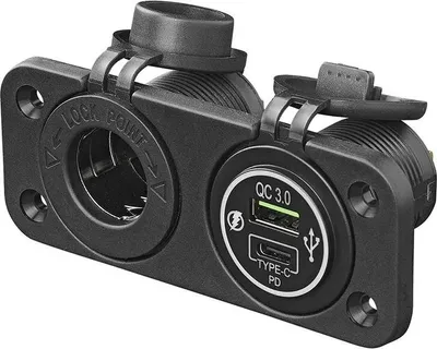 Immagine prodotto di Kit integrato: presa 12V + caricatore rapido USB tipo A+C 2 vie 3A