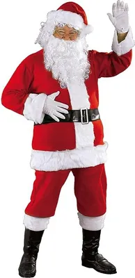 Produktbild von Deluxe-Kostš¹m fš¹r Erwachsene, kompletter Anzug und Bart, Einheitsgr??e, offizielle Weihnachten, Feiern und Partys