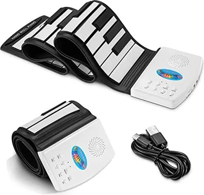 Produktbild von 49 -key -rotierende Klavier, 47 -Tonne Digital Piano Keyboard, 14 Demo, 128 Reime, Mikrofonkopfhörerverbindung, tragbar, wiederaufladbar neuer neuer n