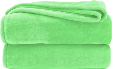Produktbild von heimtexland ® Kuscheldecke SUPER SOFT Flanell Wohndecke XL Sofadecke Überwurf Uni Typ380 Hellgrün 200 x 150 cm