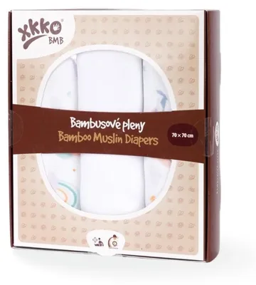 Obrázok produktu pre XKKO BMB Bambusové plienky, Digi - Sky Whale, MIX 3ks, 70x70