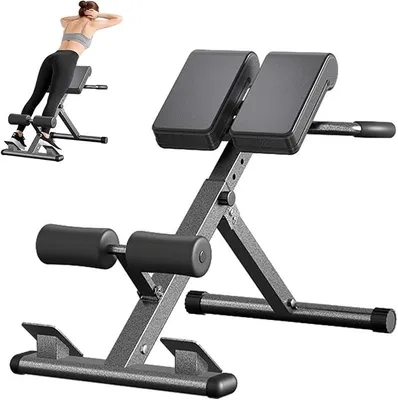 Productafbeelding van Rugtrainer, inklapbare hyperextensiebank, 8 verstelbare standen, 150 kg | Hyperextensiebank, rugverlengingsapparaat, rugspierversterker voor thuisgebruik, voor het trainen van de beenspieren en buikspieren