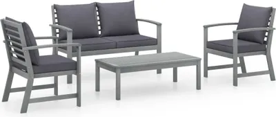 Produktbild von 4-tlg. Garten-Lounge-Set mit Auflagen Massivholz Akazie