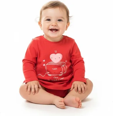 Productafbeelding van Chicco katoenen kinderlongsleeve, rood, maat 80