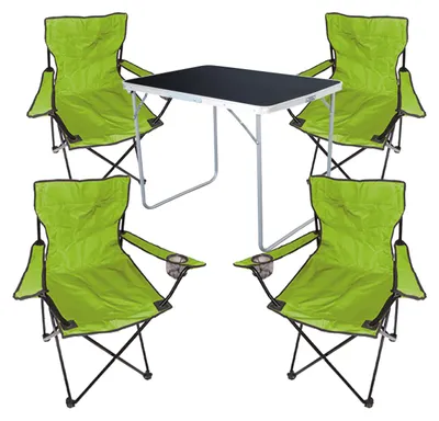 5-tlg Camping Set Gartenmöbel Campingtisch  4 Campingstuhl Klappstuhl