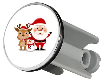 Produktbild von Waschbeckenstöpsel Weihnachtsmann Rudolph und Schneemann 4cm für Abfluss