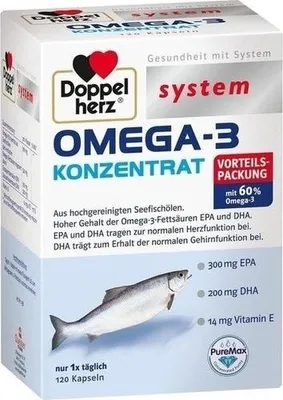 Produktbild von DOPPELHERZ Omega-3 Konzentrat system Kapseln 120 St PZN 07625016