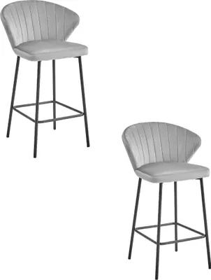 Produktbild von Valora GATTA Hocker Silber x2 | Paar silbergraue GATTA Hocker für den eleganten Gebrauch