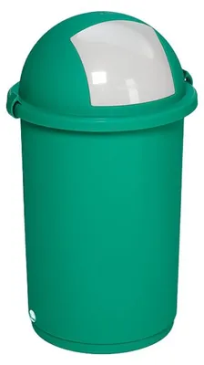 Produktbild von Robuster Abfallbehälter mit Einwurfklappe | 50 Liter, HxBxT 76x41x41cm | Kunststoff | Grün
