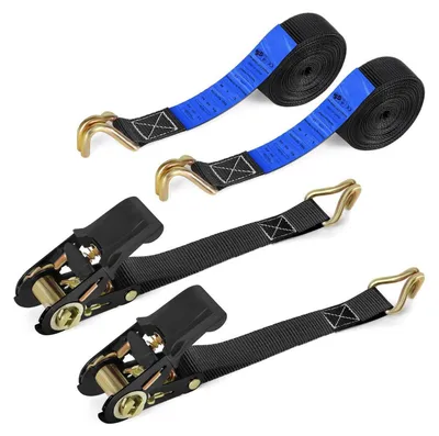 Obrázok produktu pre Upevňovacie popruhy s ratchetom a hákom, 6 m x 25 mm, nosnosť 800 kg,  2 kusy, čierna farba