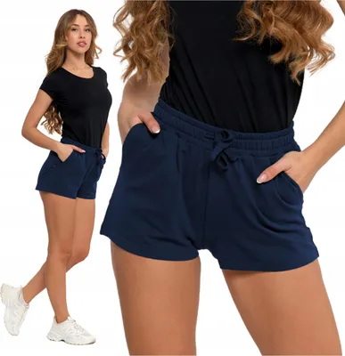 Produktbild von Damen Sweatshorts Kurze Shorts in der Taille gebunden Glatt MORAJ XL