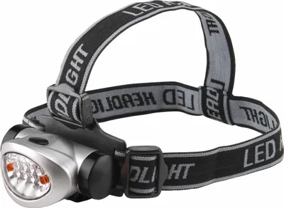 Produktbild von Latarka czołowa 8 + 2 diody LED, zasięg 15 m, 3 poziomy jasności, bateria 3x1,5 V AAA