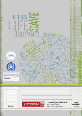 Produktbild von Aufgabenheft A5 Recycling 48 Blatt Packung mit 10 Stück