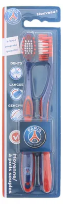 Image de Lot de deux, Epl, Paris Saint-Germain, brosses à dents, bleu et rouge, 2 pièces