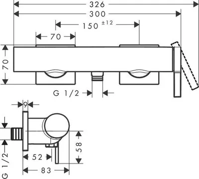 Produktbild von Einhebel-Brausemischer Tecturis E Aufputz mattweiß mattweiß