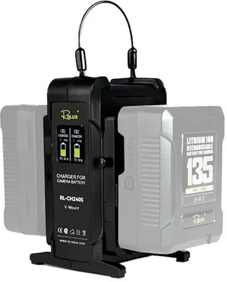 Obrázok produktu pre Dvojitá rýchlonabíjačka Rolux RL-CH240S pre batérie V-Mount
